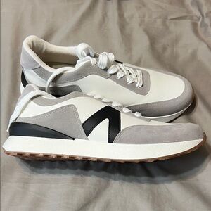 Elegant Women's Sneakers in White, Gray, and Black